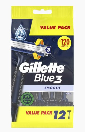 Gillette Blue3 Smooth 7702018541775 herre barbermaskine Sikkerhedsskraber Sort, Blå