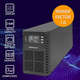 Qoltec 52281 UPS-enhed Dobbeltkonvertering (online) 2 kVA 2000 W 3 AC stikkontakt(er)