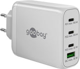 Goobay 65556 oplader til mobil enhed Laptop, Smartphone Hvid Vekselstrøm Hurtig opladning Indendørs