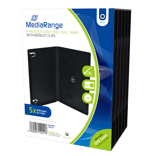 MediaRange BOX30 optisk disk etui DVD-boks 1 diske Sort