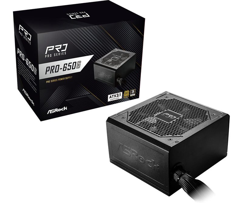 Asrock PRO-650G enhed til strømforsyning 650 W 24-pin ATX ATX Sort