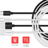 Verbatim 32393 USB-kabel USB 2.0 1 m USB A USB C 0,48 Gbit/sek. 18 W Sort, Hvid