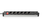 Digitus DA-70624 stikdåse 1,5 m 6 AC stikkontakt(er) Indendørs Sort, Sølv