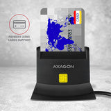 Axagon CRE-SM2 smartcard læser Indendørs USB USB 2.0 Sort