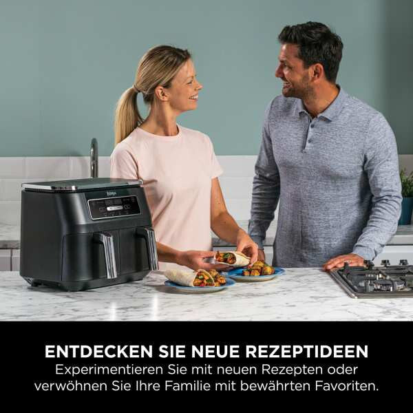 Ninja AF200EU frituregryde Dobbelt 7,6 L Enkeltstående 2400 W Varmluftsteger Sort