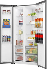 Hisense RS3P538NAIE side-by-side køle-fryseskab Fritstående 527 L Grå, Rustfrit stål