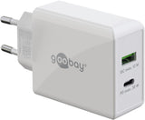 Goobay 61674 oplader til mobil enhed Hovedtelefoner, Mobiltelefon, Smartphone Hvid Vekselstrøm Hurtig opladning Indendørs