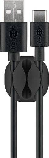 Goobay 70683 kabelorganisator Bord/Væg Kabelklemme Sort 5 stk
