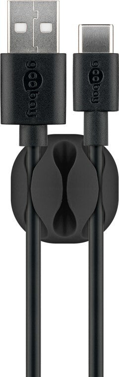 Goobay 70683 kabelorganisator Bord/Væg Kabelklemme Sort 5 stk