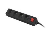 Lanberg PS1-04E-0150-BK stikdåse 1,5 m 4 AC stikkontakt(er) Indendørs Sort