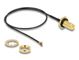 DeLOCK 88383 koaxial kabel 0,35 m RP-SMA I-PEX MHF1 Sort, Guld