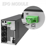 Qoltec 52281 UPS-enhed Dobbeltkonvertering (online) 2 kVA 2000 W 3 AC stikkontakt(er)