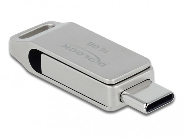 DeLOCK 54073 USB-nøgle 16 GB USB Type-A / USB Type-C 3.2 Gen 1 (3.1 Gen 1) Sølv