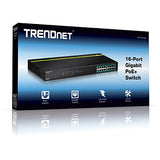 Trendnet TPE-TG160G netværksswitch Ikke administreret L2 Gigabit Ethernet (10/100/1000) Strøm over Ethernet (PoE) 1U Sort