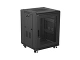 Lanberg FF01-6615-23B stativ 15U Fritstående reol Sort