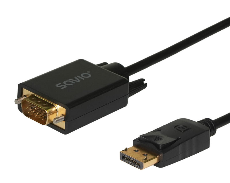 Savio Cl-203 1,8 m DisplayPort VGA (D-Sub) Sort