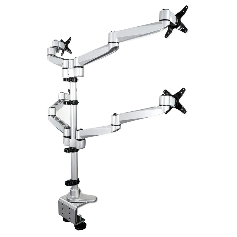 StarTech.com ARMQUADPS skærmbeslag og -stativer 68,6 cm (27") Skrivebord Sølv