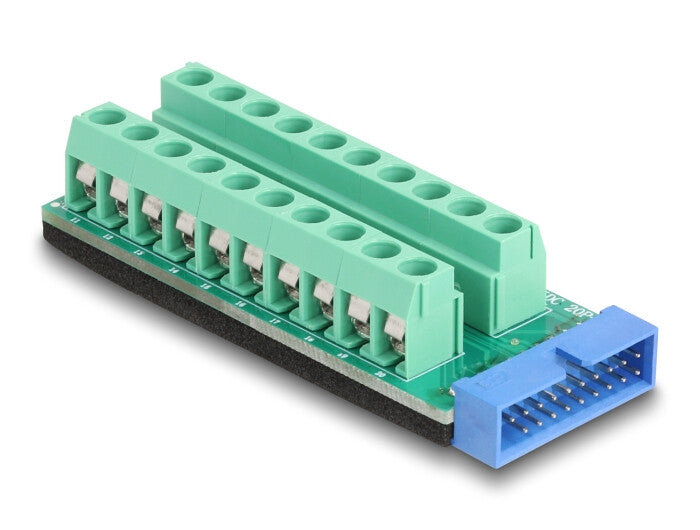 DeLOCK 67190 kabel kønsskifter 19 pin USB 20 pin terminal block Grøn