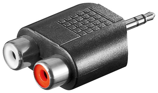 Goobay 11604 kabel kønsskifter 3.5 mm 2x RCA Sort