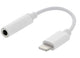 Deltaco IPLH-595 kabel til mobiltelefon Hvid 0,065 m 3.5mm Lightning