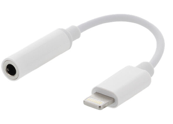 Deltaco IPLH-595 kabel til mobiltelefon Hvid 0,065 m 3.5mm Lightning
