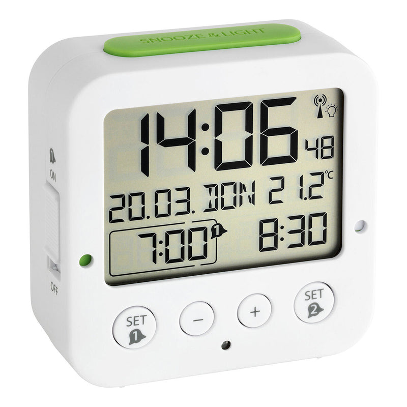 TFA-Dostmann 60.2528.02 vækkeur Digital alarmur Hvid