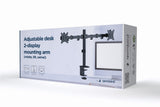 Gembird MA-D2-01 skærmbeslag og -stativer 81,3 cm (32") Skrivebord Sort