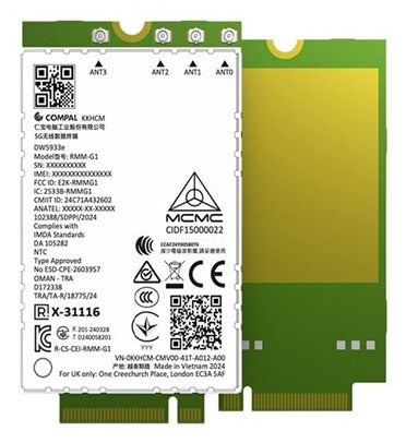 DELL DW5933E Intern WWAN 4670 Mbit/s