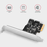 Axagon PCES-SA4X4 interface-kort/adapter Intern SATA