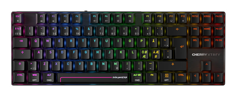 CHERRY MX 8.2 Pro TMR Wireless tastatur Spil USB + RF Wireless + Bluetooth QWERTY Nordisk Sort