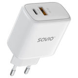 Savio LA-12 oplader til mobil enhed Universel Hvid Vekselstrøm Hurtig opladning Indendørs
