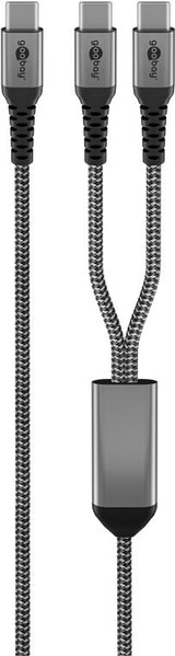Goobay 75739 USB-kabel 1,5 m USB C 2 x USB C 0,48 Gbit/sek. 60 W Sort, Grå