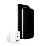PanzerGlass empower™ by ® Turbo 70W Oplader inkl. 2 x USB-C + USB-A | UK Stik | Silver White