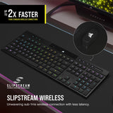 Corsair K100 AIR tastatur Spil USB + RF Wireless + Bluetooth QWERTY Nordisk Sort
