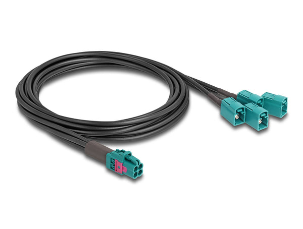 DeLOCK 90118 koaxial kabel 1 m Mini FAKRA Z 4 x FAKRA Z Sort, Blå