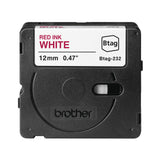 Brother BTAG-232 etiketbånd Rød på hvid