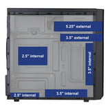 Akyga AK17BK computeretui Micro Tower Sort