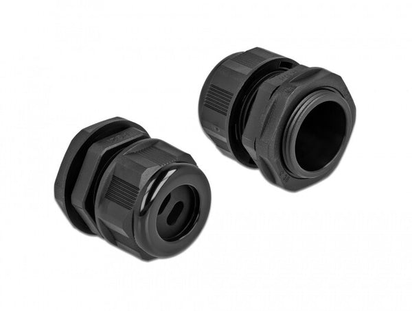 DeLOCK 60391 kabelforskruning Sort Plast 2 stk