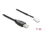 DeLOCK 91231 el-ledning Sort 1 m USB A Molex (3-pin)