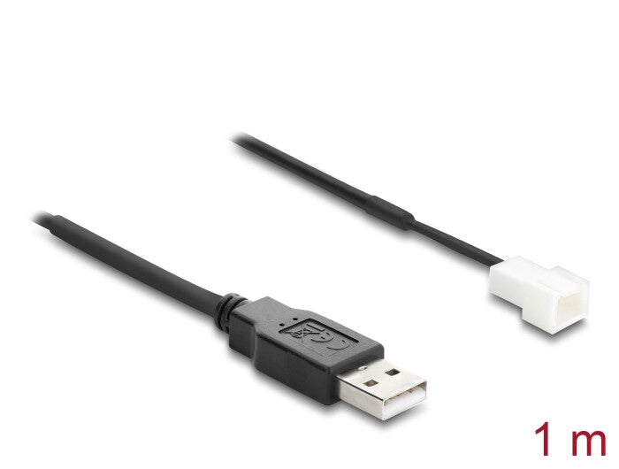 DeLOCK 91231 el-ledning Sort 1 m USB A Molex (3-pin)