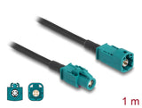 DeLOCK 90679 koaxial kabel 1 m HSD Z Sort, Blå