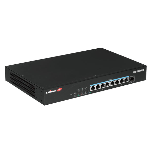 Edimax Switch 8x TGS-3109PLX 2.5GbE Web Smart PoE++ - Switch Administreret 2.5G Ethernet (100/1000/2500) Strøm over Ethernet (PoE) 1U Sort