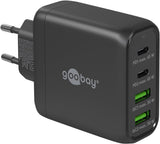 Goobay 64817 oplader til mobil enhed Hovedtelefoner, Smartphone, Tablet Sort Vekselstrøm Hurtig opladning Indendørs