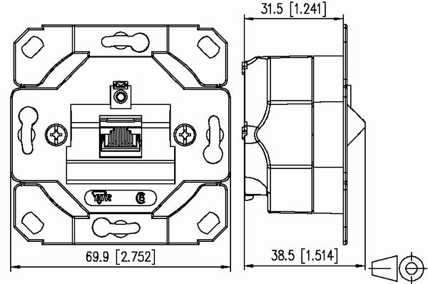 METZ CONNECT 130C381200-I stikkontakt RJ-45 Metallic