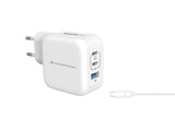 Conceptronic ALTHEA17W oplader til mobil enhed Universel Hvid Vekselstrøm Hurtig opladning Indendørs
