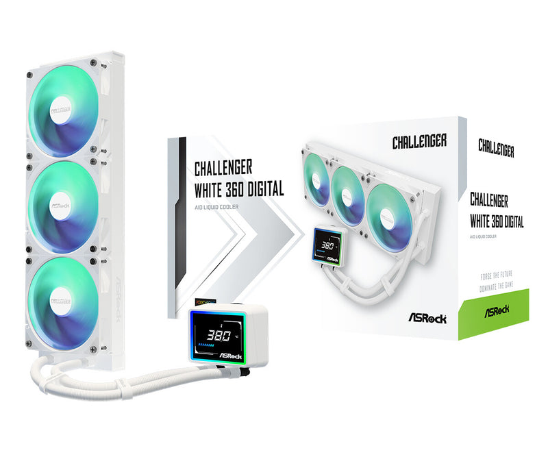 Asrock Challenger White 360 Digital Processor Alt-i-en væskekøler 12 cm Hvid