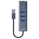 Savio AK-57 USB-A - 3 x USB-A HUB with RJ-45 Gigabit Ethernet adapter 5000 Mbit/s grey USB 3.2 Gen 1 (3.1 Gen 1) Micro-B Sort