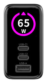 Mobile Origin MO-65WDCH-PW20 oplader til mobil enhed Universel Sort Vekselstrøm Hurtig opladning Indendørs