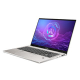 MSI Prestige A16 Al+A3HMG-036 AMD Ryzen AI 9 365 Laptop 40,6 cm (16") Quad HD+ 32 GB LPDDR5x-SDRAM 1 TB SSD Wi-Fi 7 (802.11be) Windows 11 Home Sølv