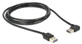 DeLOCK 1m USB 2.0 A m/m 90° USB-kabel USB A Sort